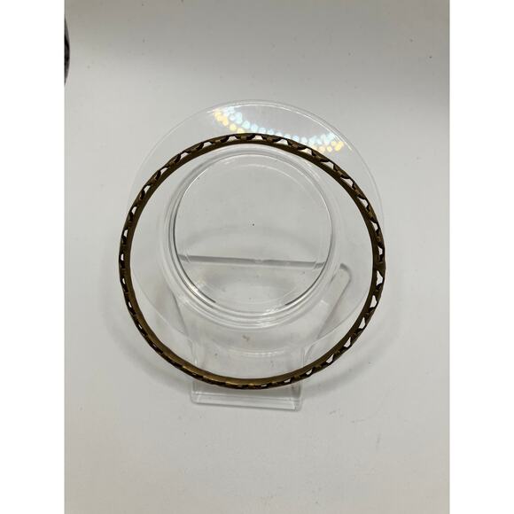 Vintage Bronze Cut Out Textured Design Bangle 2 7/8" Bracelet! - Picture 2 of 9